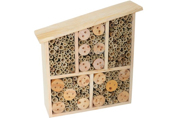 Bienen und Insektenhotel mit Schrägdach 30 x 31,5 cm Insekten Nisthilfe