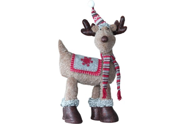Weihnachts Plüschtier Elch Marco 58 cm mit Mütze & Schal