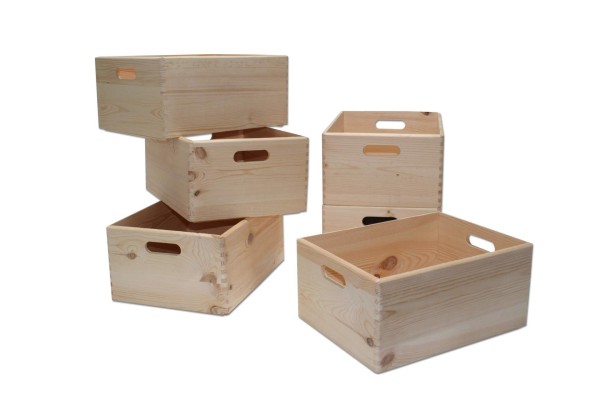 Holz Kiste Allzweck Box 6-Stück Kiefer 40x30x19 cm KYNAST