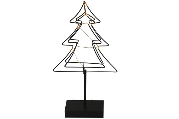 Weihnachtsbaum Metallbaum 10LED schwarz mit Timer