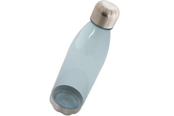 Trinkflasche Kunststoff mit Edelstahl Deckel und Boden 650 ml türkis