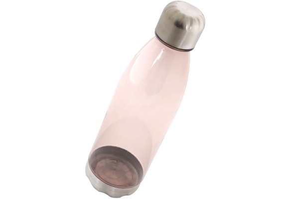 Trinkflasche Kunststoff mit Edelstahl Deckel und Boden 650 ml rose