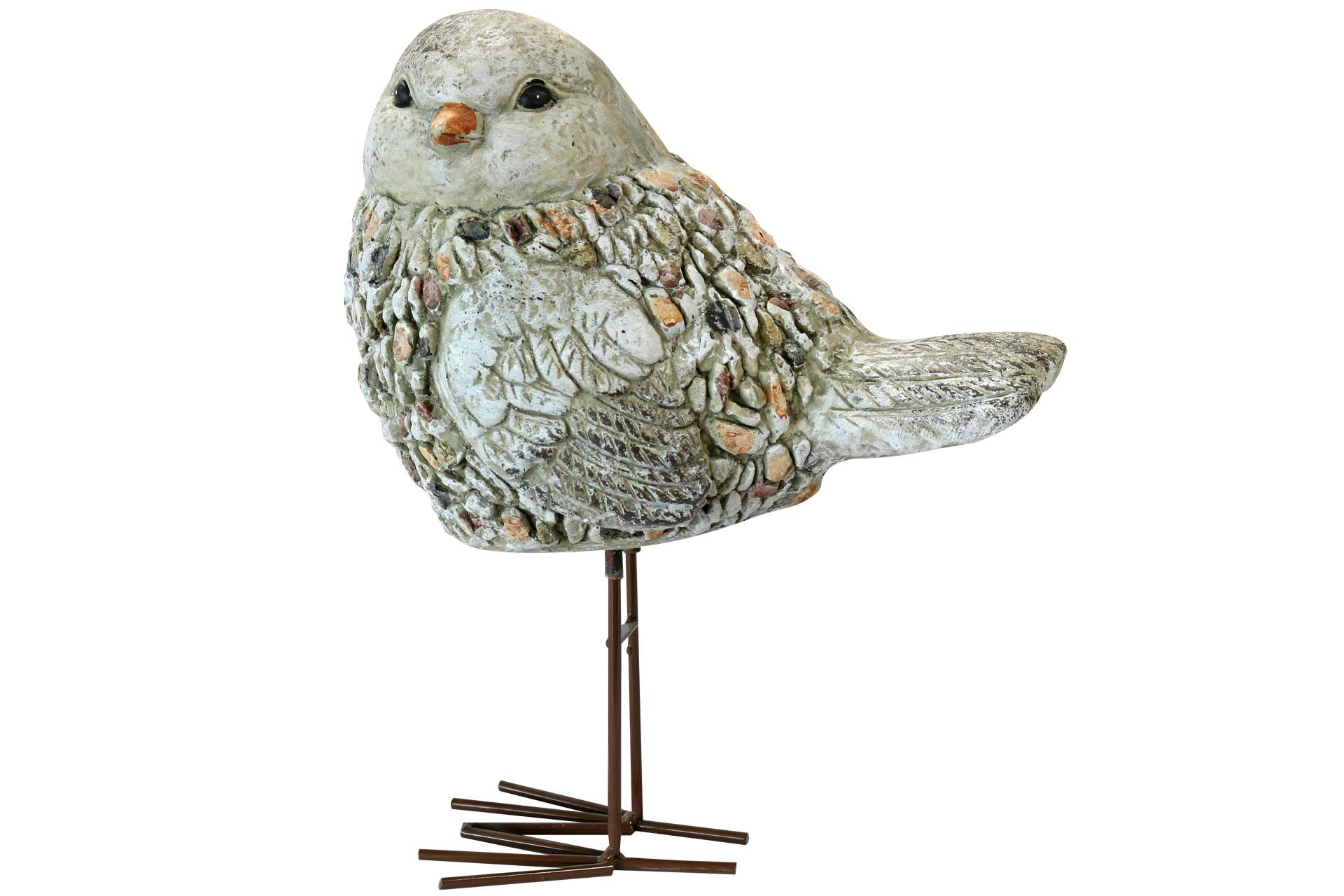 Deko Gartenfigur Vogel Spatz 30,5 cm Handarbeit Steinoptik