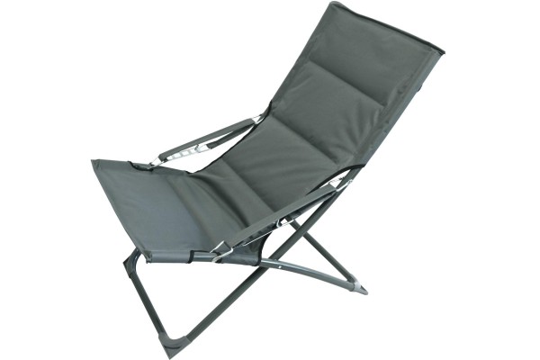 Strandstuhl Luxus Grau 4-fach verstellbar Camping Liegestuhl klappbar