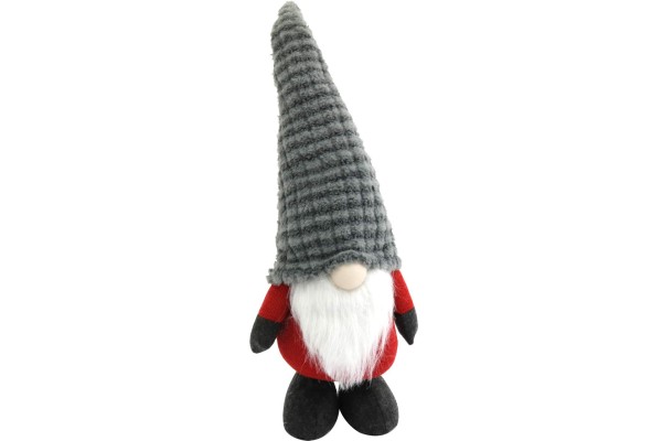X-MAS Weihnachts Wichtel Mann stehend 55 cm mit grauer Zipfelmütze