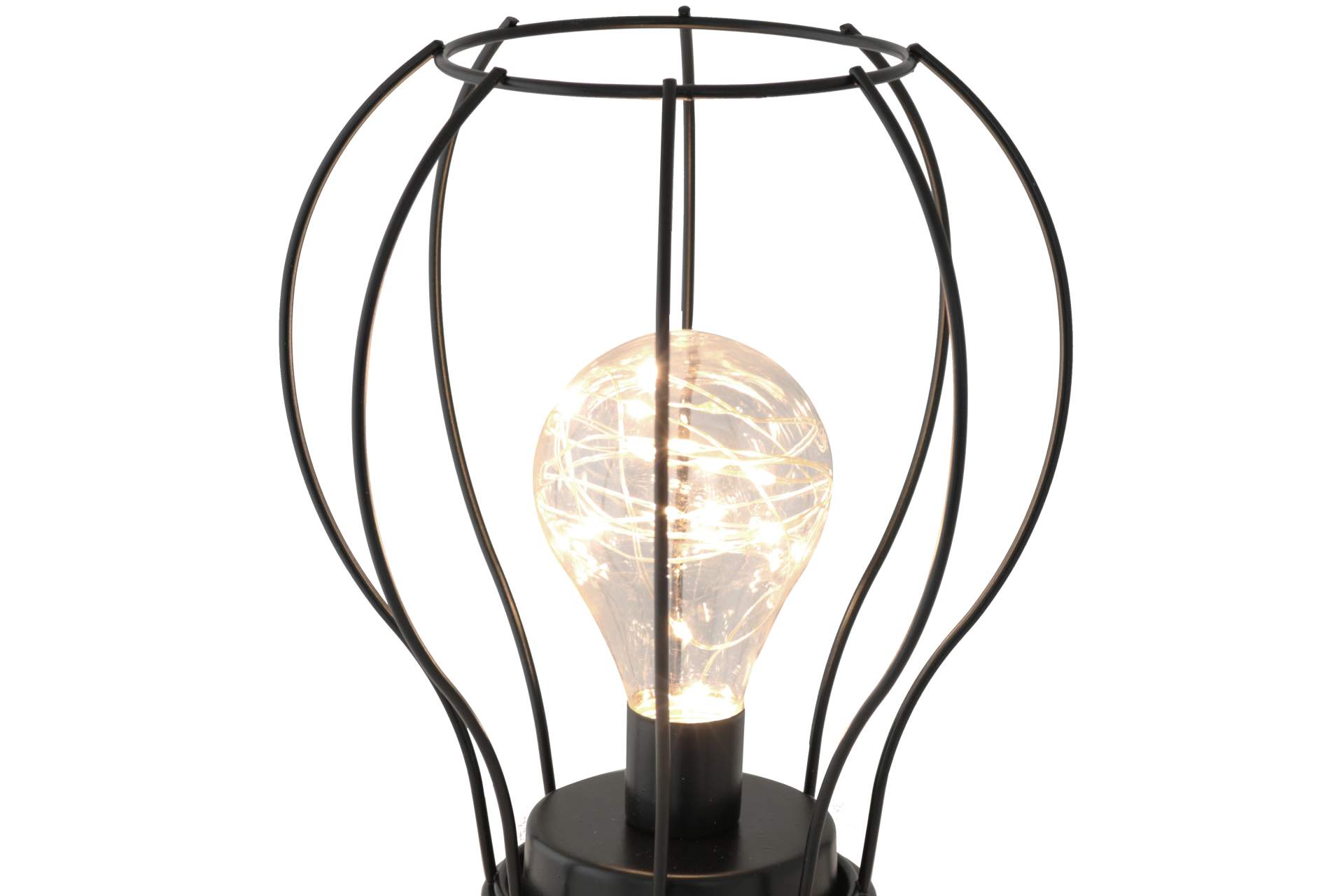 LED Deko-Lampe im Industrial Style 18,5 x 18,5 x 21 cm schwarz, Dekoration, Dekoration, Wohnen
