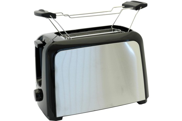 Deski Toaster mit Aufsatz 750 Watt Edelstahl Schwarz