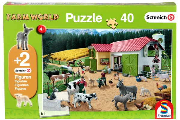 Schmidt Puzzle Farm World Bauernhof 56189 mit Figuren 40 Tei