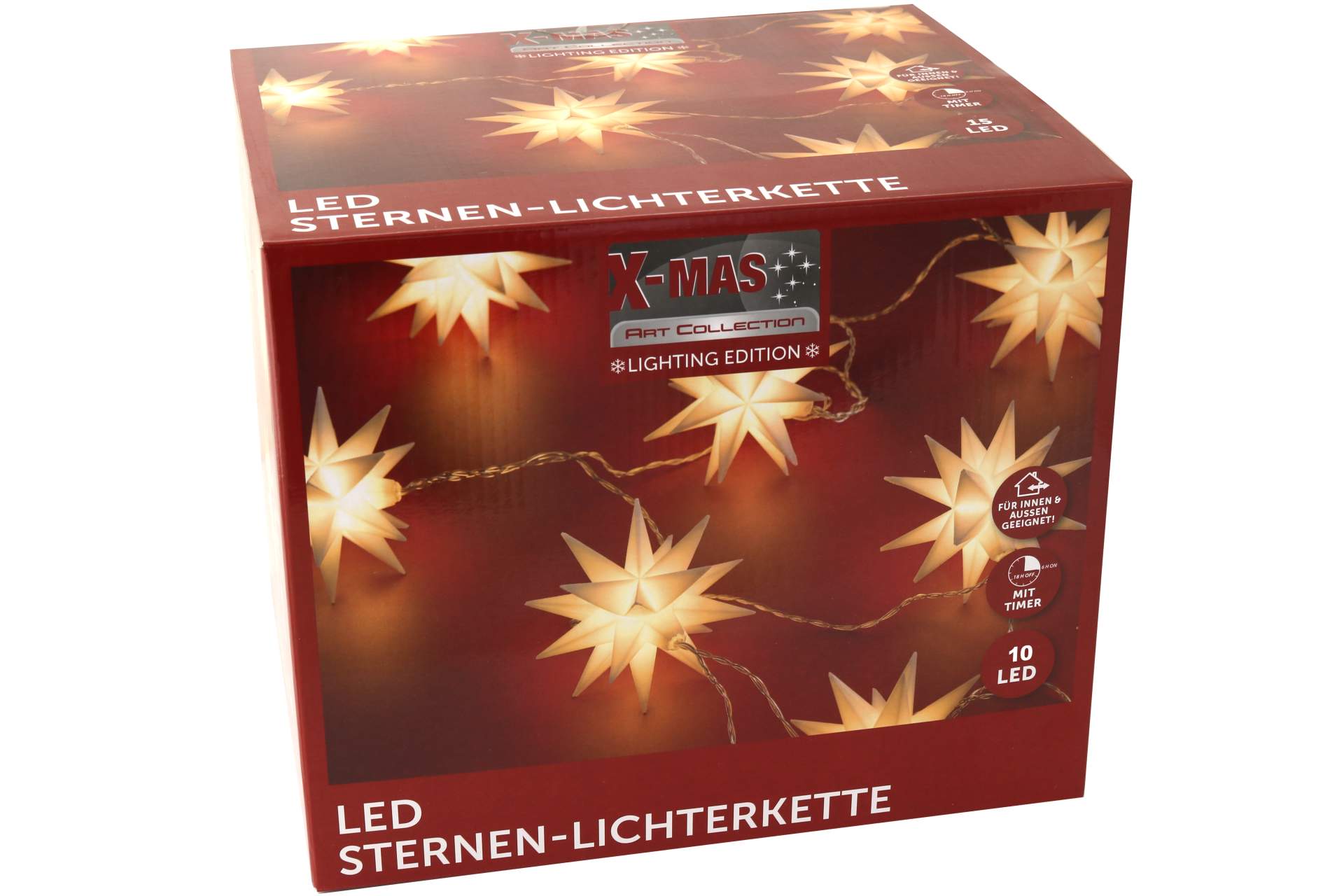 LED-Lichterkette 'Sterne' 10 LEDs warmweiß 300 cm