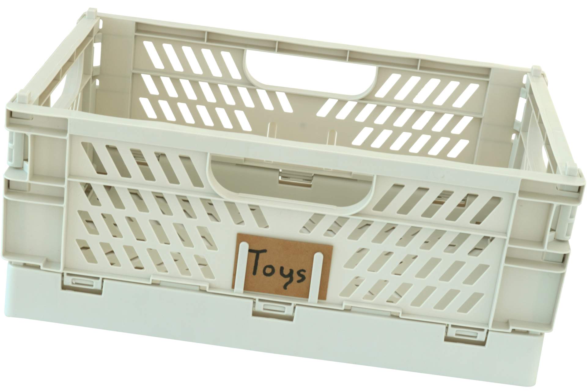 Aufbewahrungsbox Kunststoff faltbar beige 50 x 33 cm Klappbox, Haushaltswaren, Küche und Haushalt, Wohnen