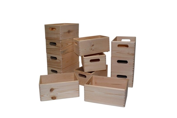 Holz Kiste Allzweck Box 12-Stück Kiefer 30x20x14 cm KYNAST