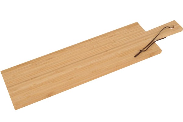 Bambus Schneidebrett 61 x 16 cm Holzbrett Servierbrett mit Griff