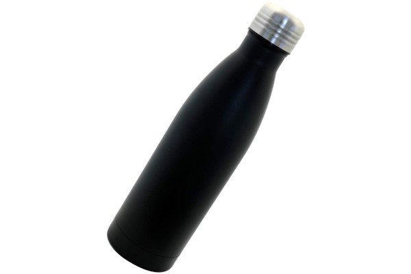 Thermosflasche Edelstahl schwarz 0,5 Ltr. als Trinkflasche